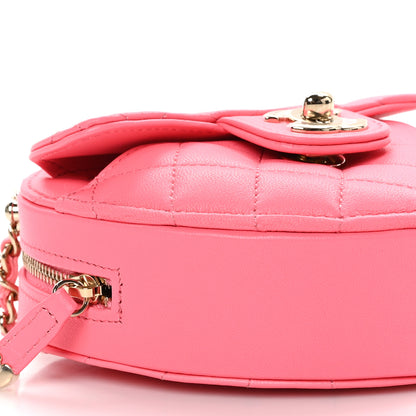 Chanel Lambskin Quilted CC In Love Heart Clutch With Chain Pink 9 of 11