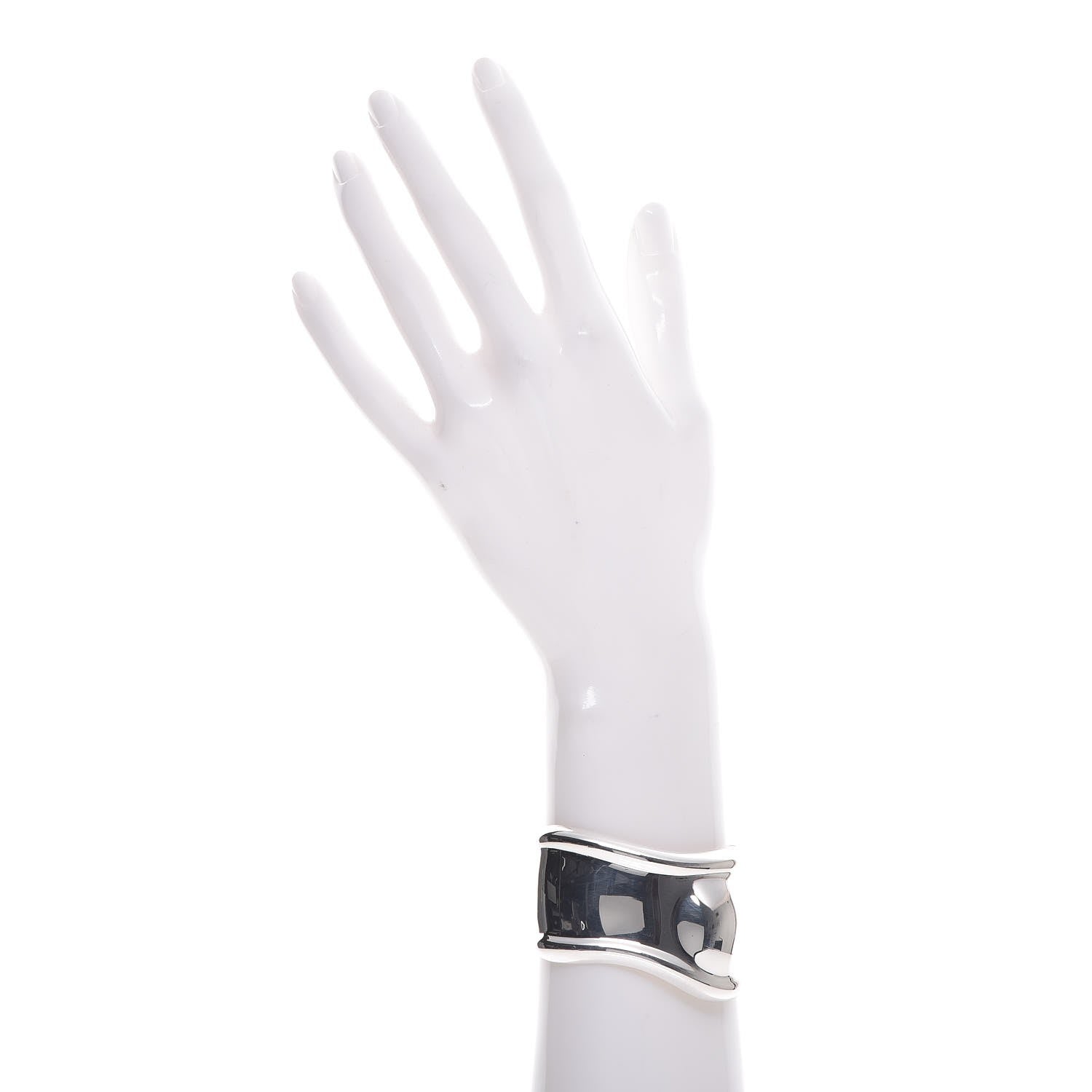 Tiffany Sterling Silver Medium Elsa Peretti Left Wrist Bone Cuff Bracelet 3 of 10