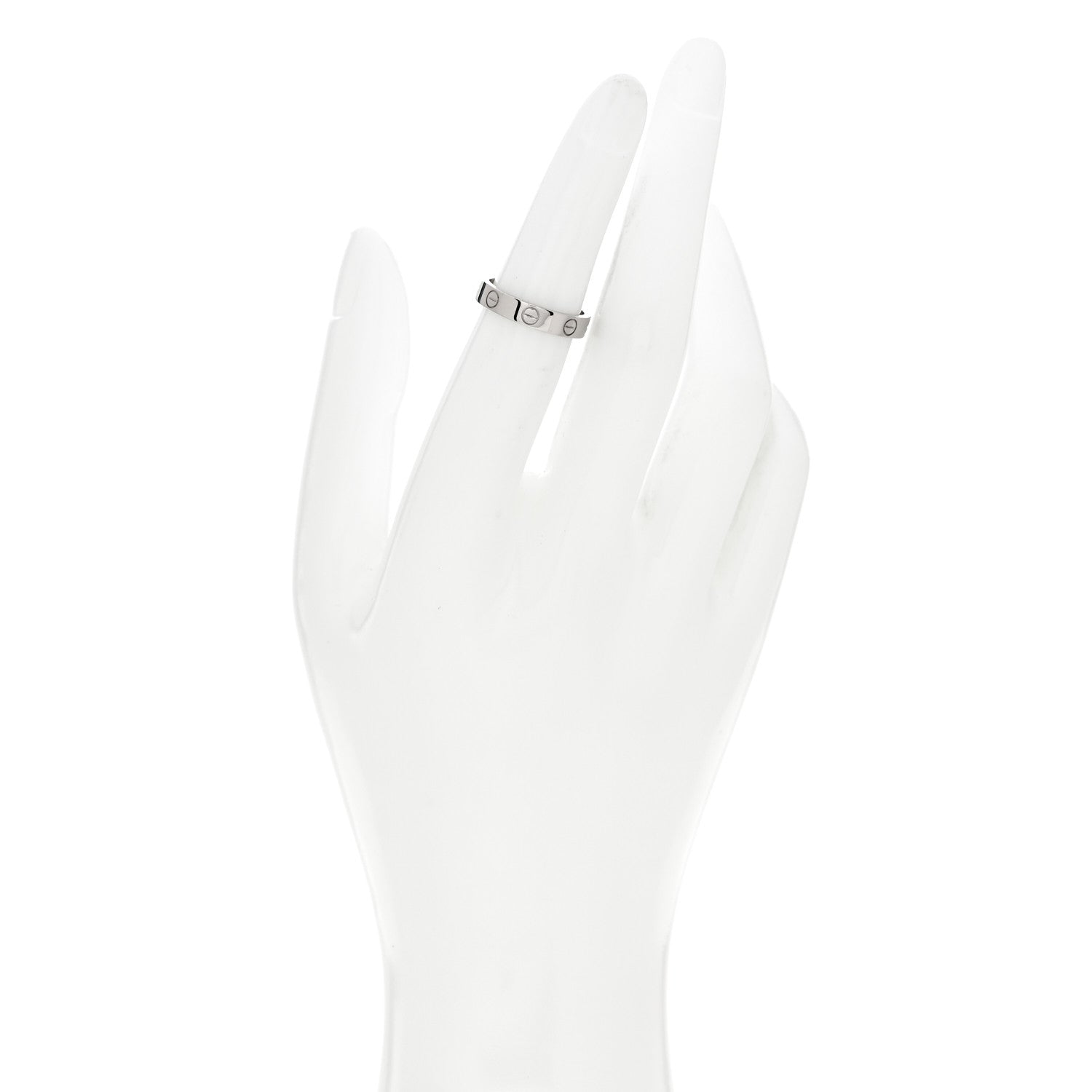 Cartier 18K White Gold 3.5mm LOVE Wedding Band Ring 50 5.25 2 of 4