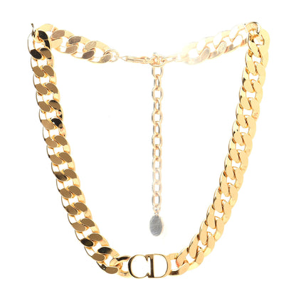 Christian Dior Metal CD Choker Necklace Gold 3 of 6
