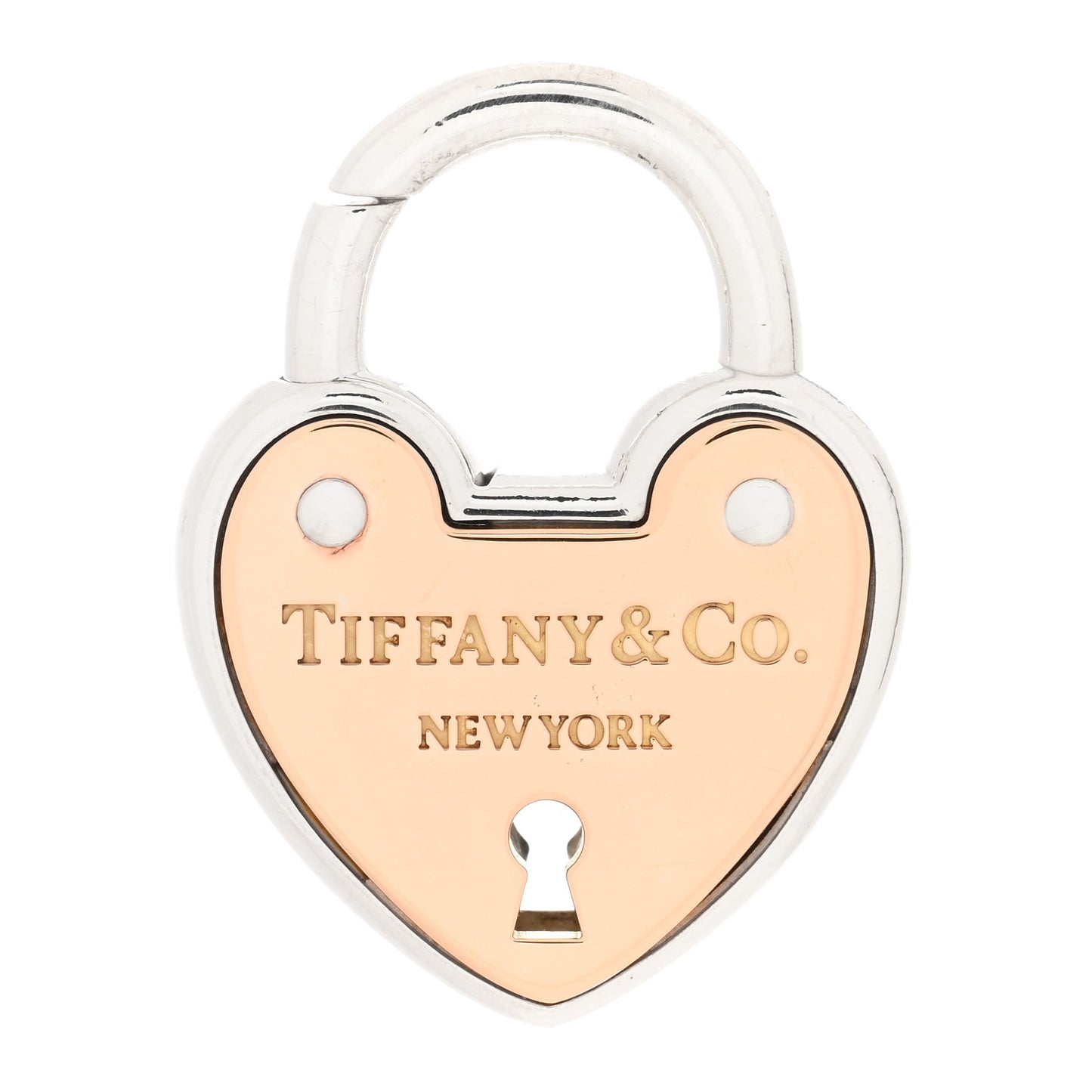 18K Rose Gold Sterling Silver Lock Heart Charm