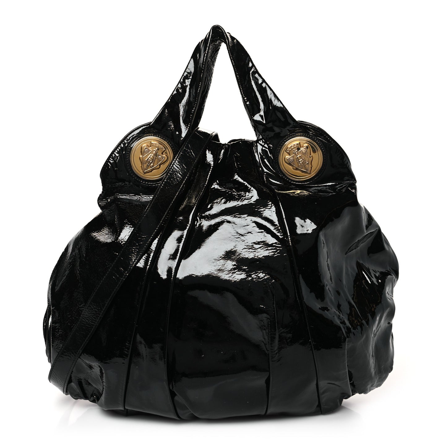 Patent Large Hysteria Top Handle Bag Black