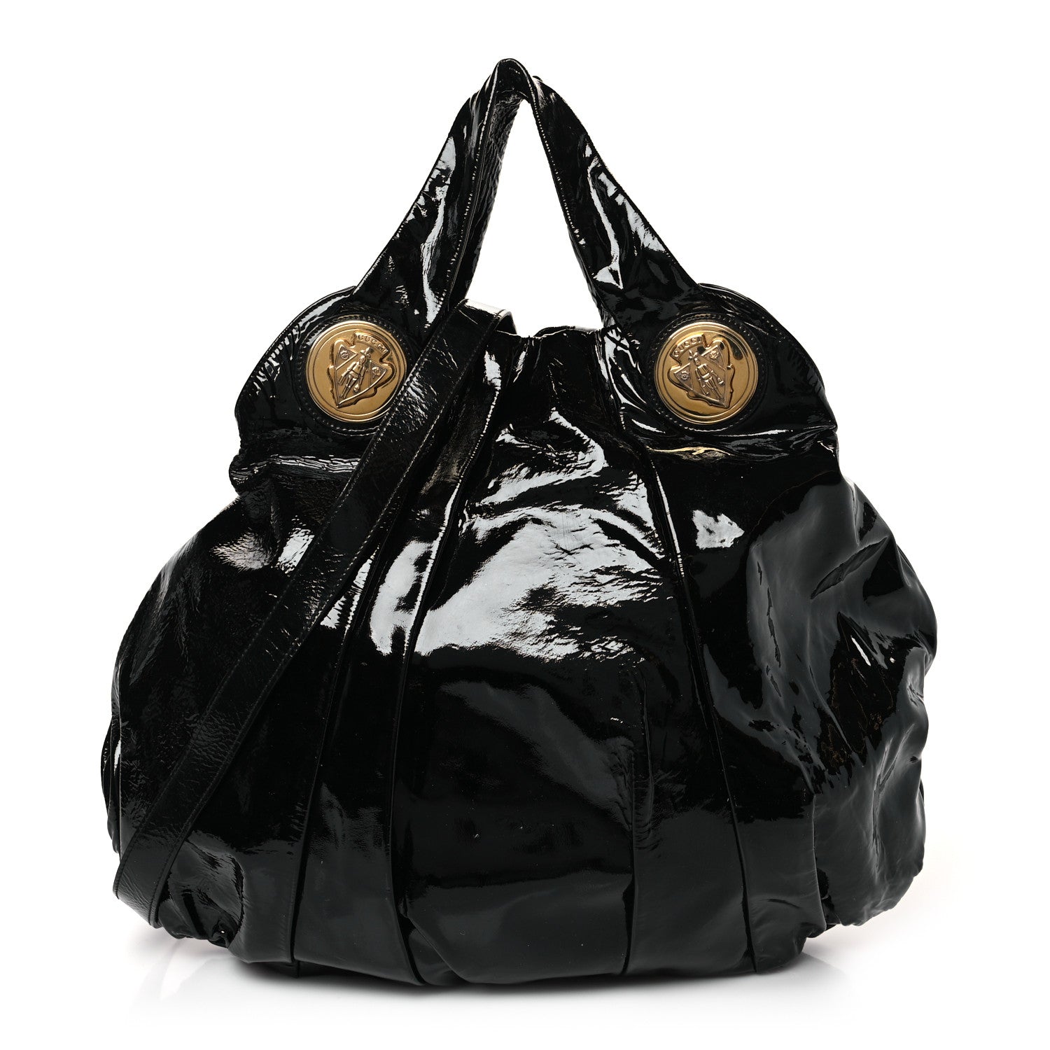 Gucci Patent Large Hysteria Top Handle Bag Black 1 of 10