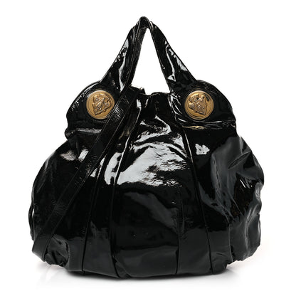 Gucci Patent Large Hysteria Top Handle Bag Black 1 of 10