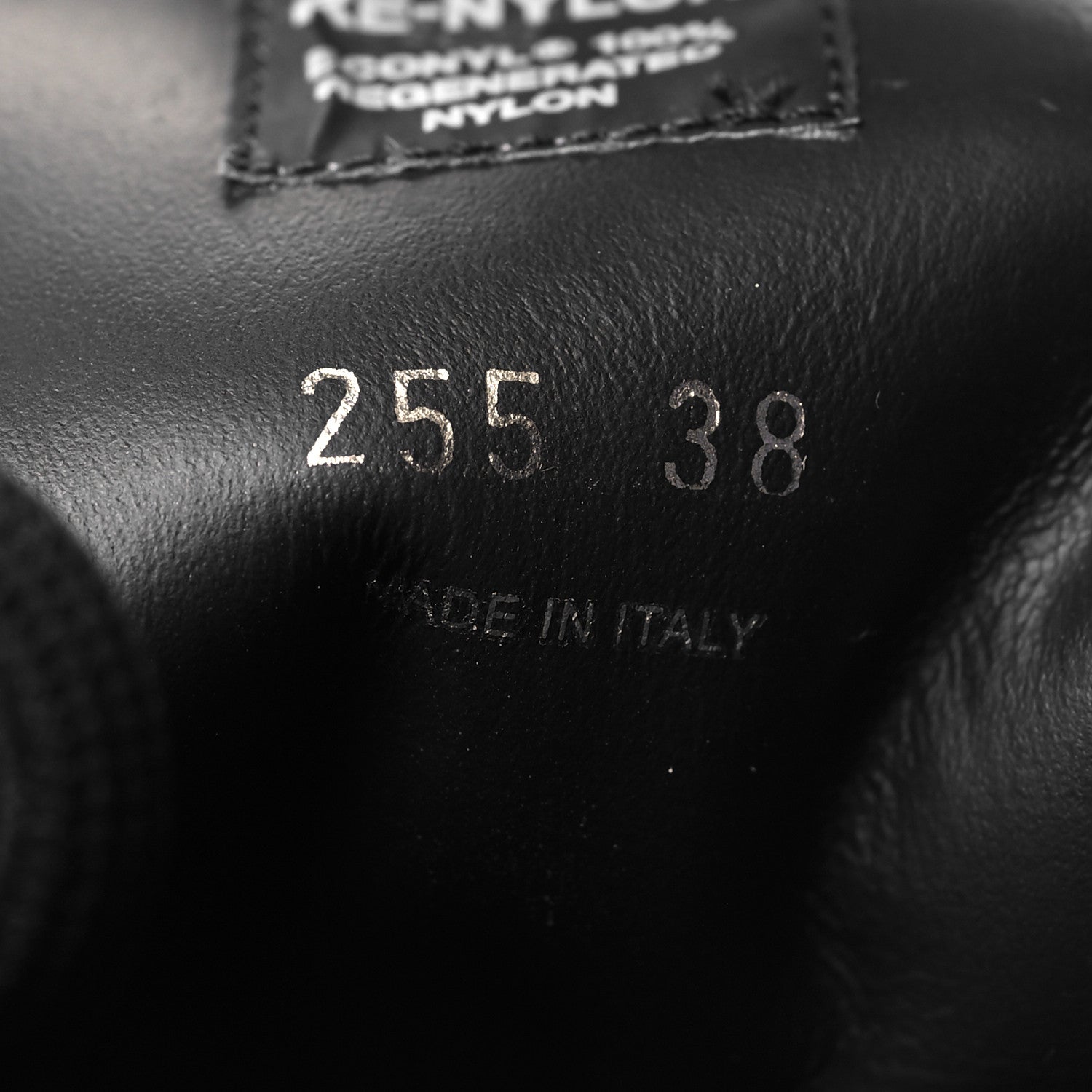Prada Spazzolato Rois Nylon Metal Triangle Logo Monolith Pouch Pocket 55mm Boots 38 Black 6 of 8