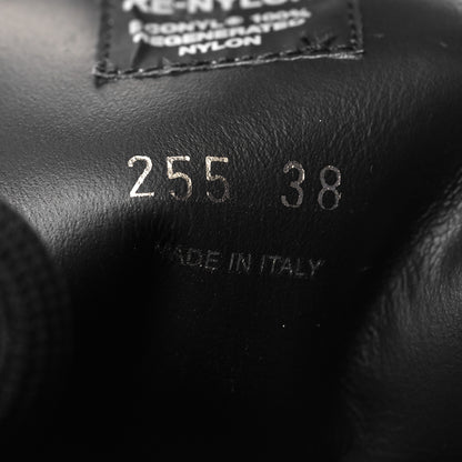 Prada Spazzolato Rois Nylon Metal Triangle Logo Monolith Pouch Pocket 55mm Boots 38 Black 6 of 8