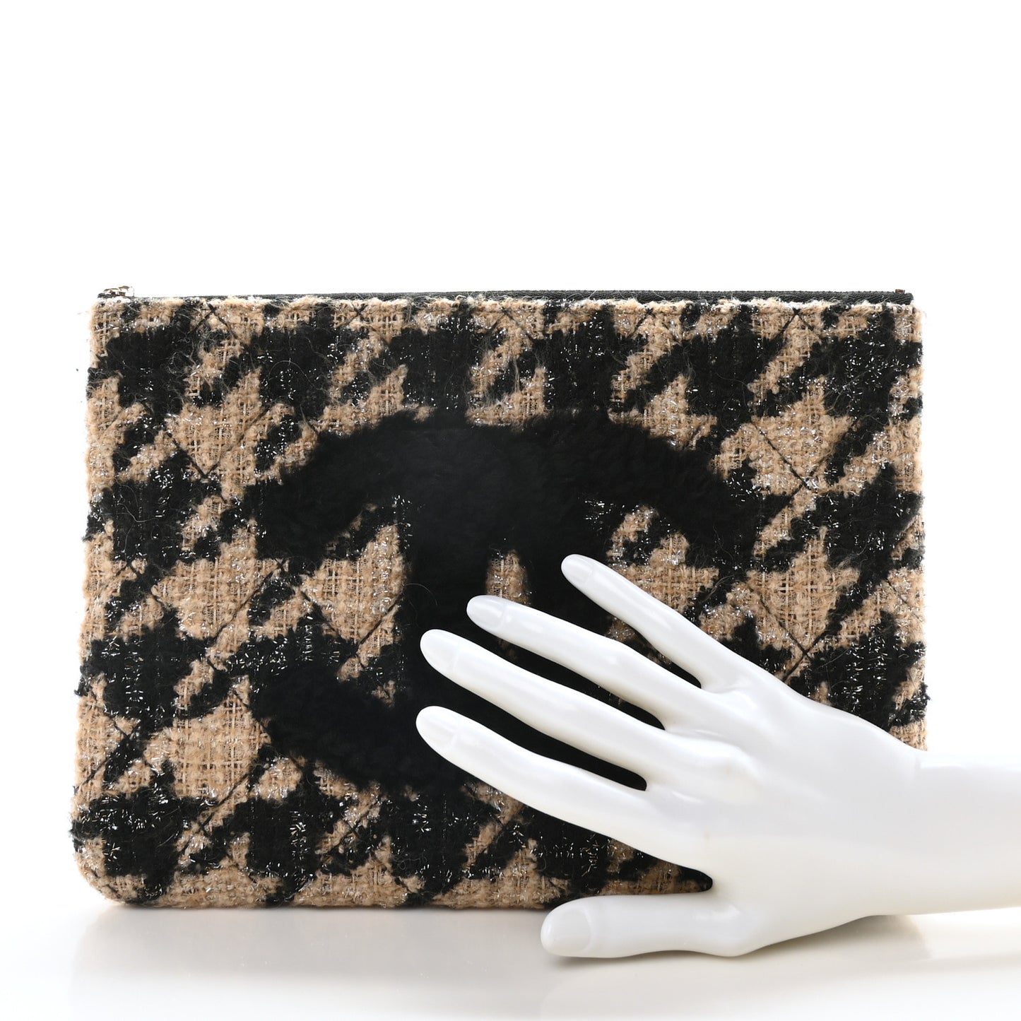 Tweed CC Medium Cosmetic Case Beige Black