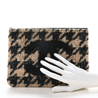 Chanel Tweed CC Medium Cosmetic Case Beige Black 2 of 10
