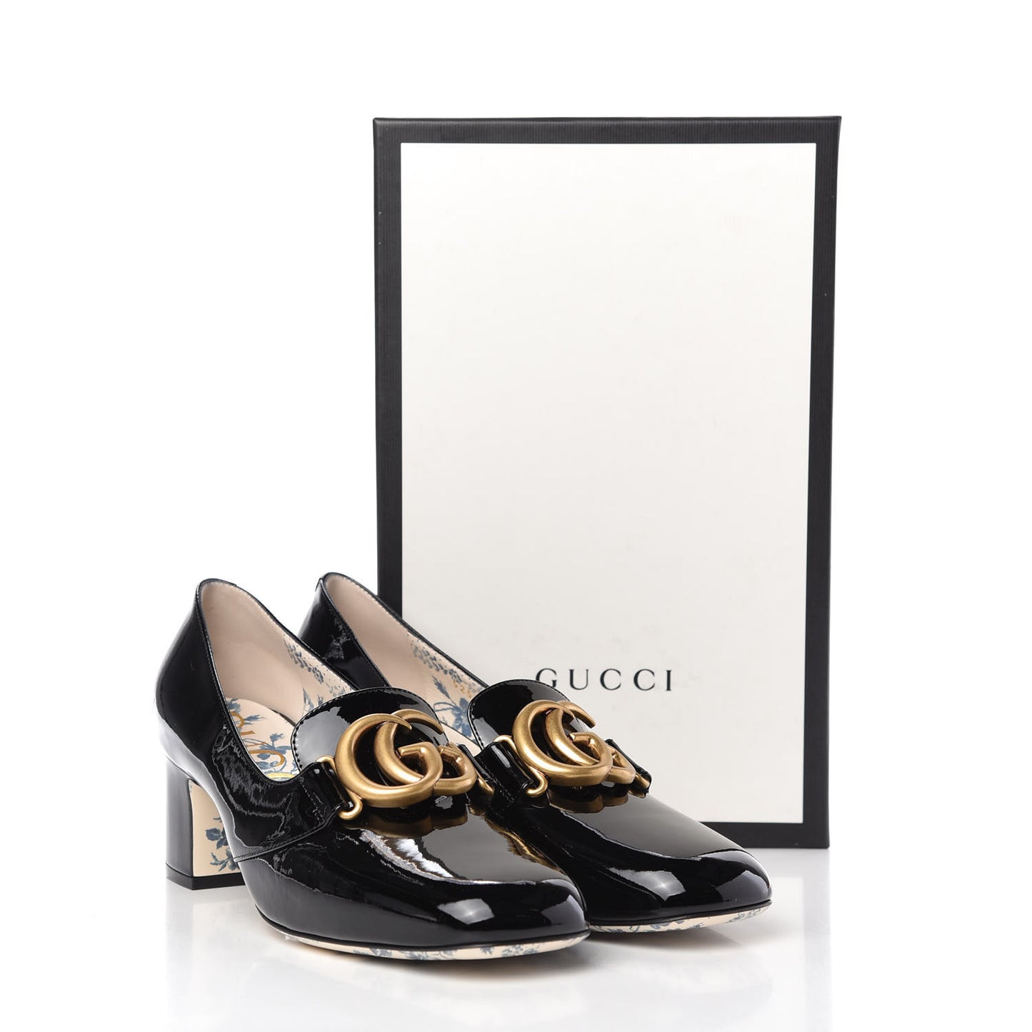 Vernice GG Victoire 55mm Loafer Pumps 40 Black