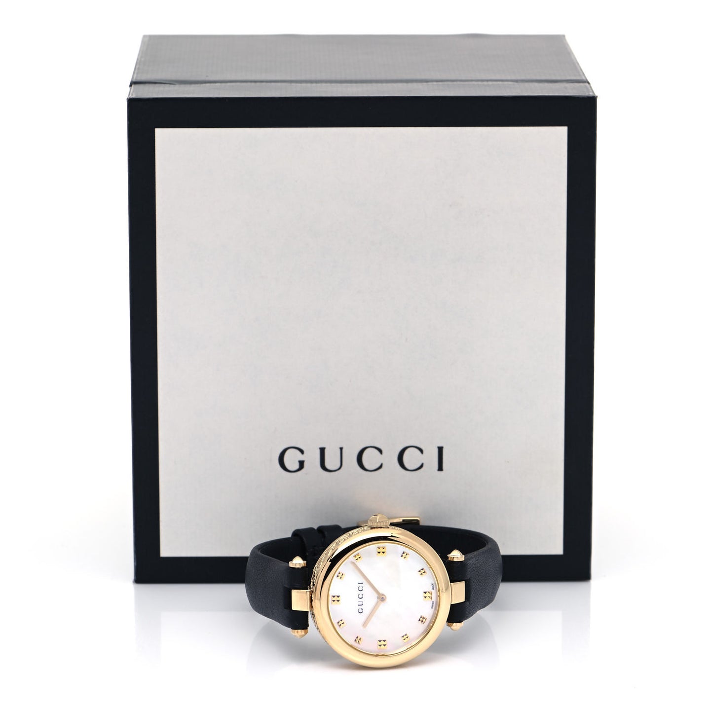 Stainless Steel Calfskin Mother of Pearl 32mm Diamantissima Quartz Watch