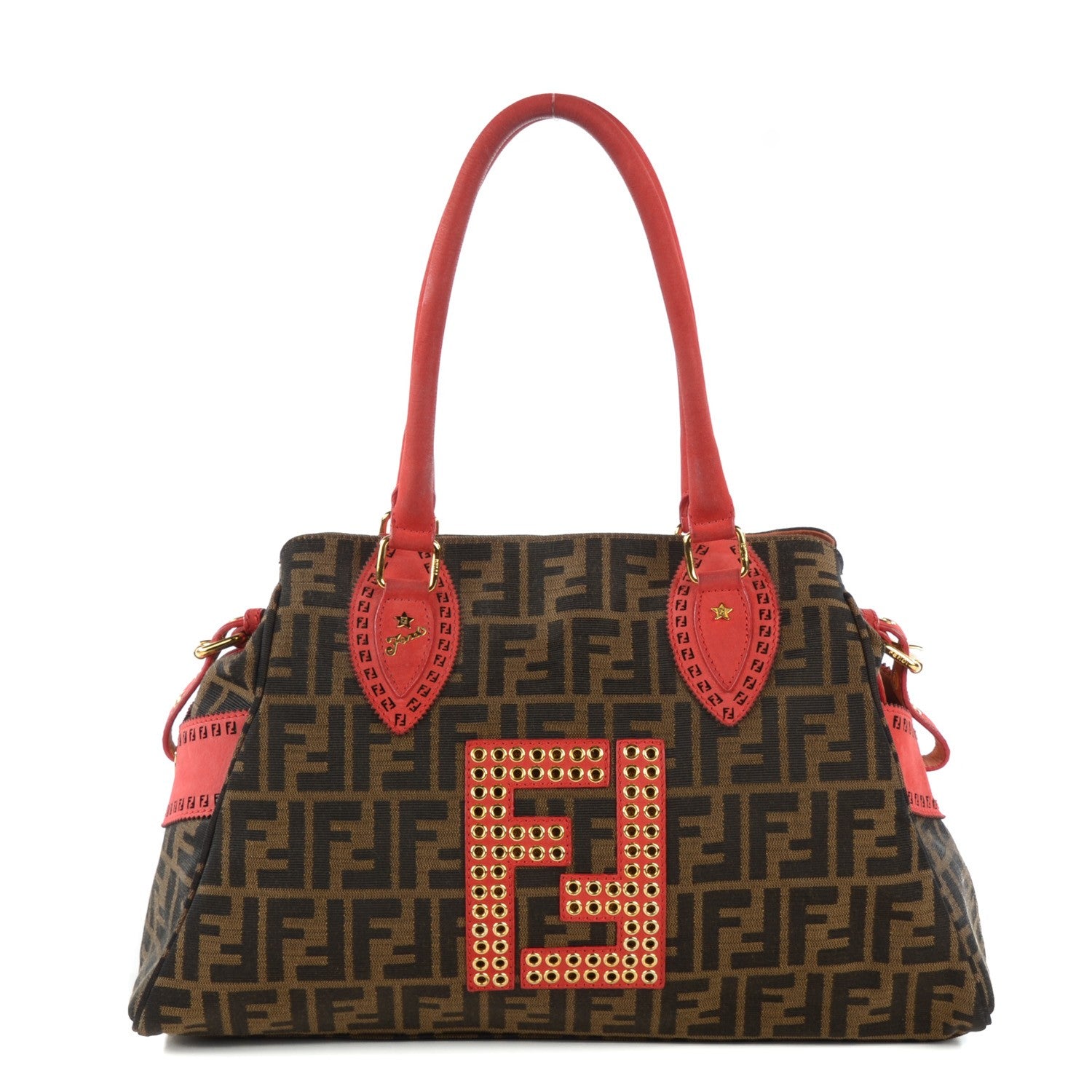 Fendi Zucca Grommet Bag De Jour Tobacco Red 1 of 9