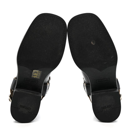 Miu Miu Calfskin Harness Enigneer Boots 40 Black 6 of 10