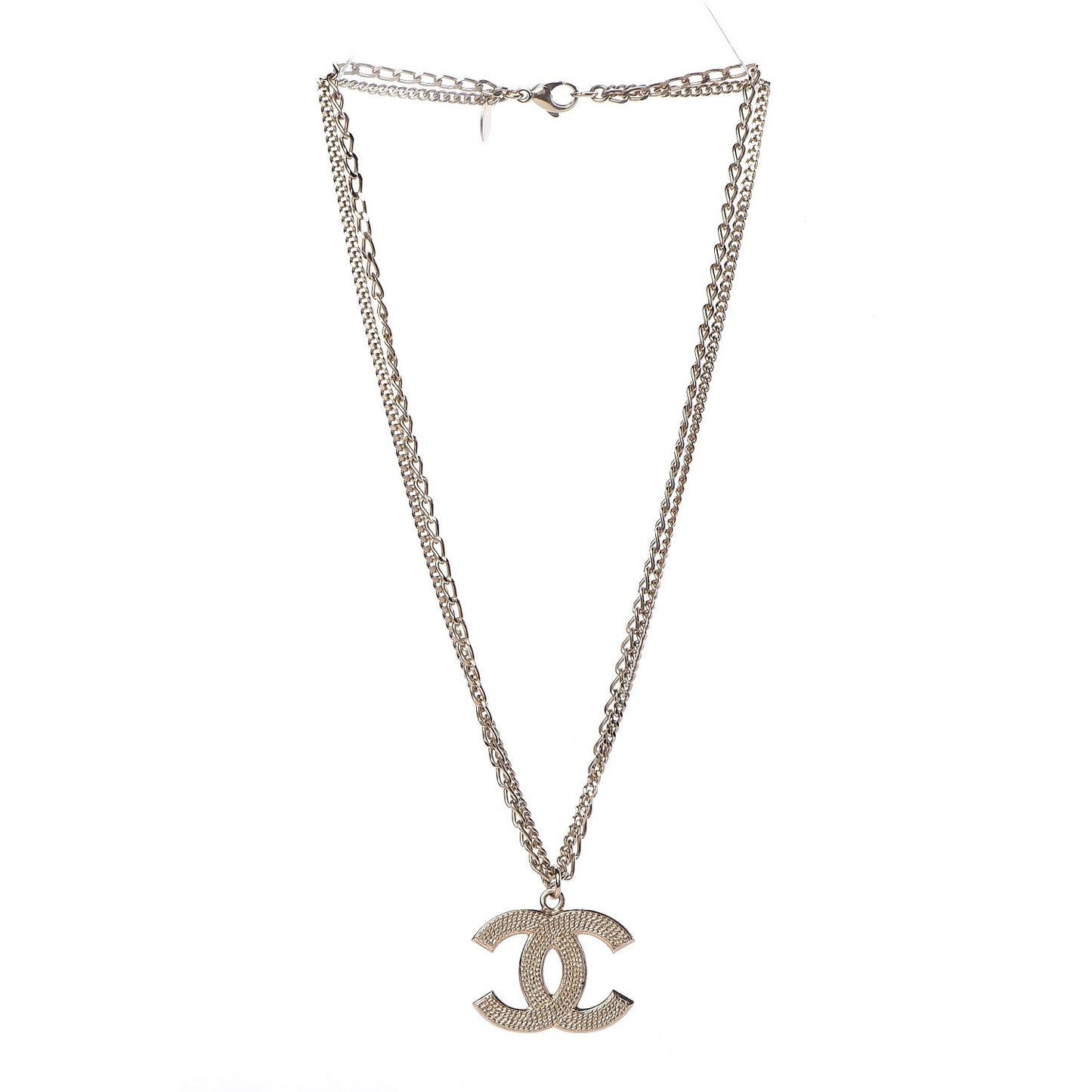 Double Chain CC Necklace Gold