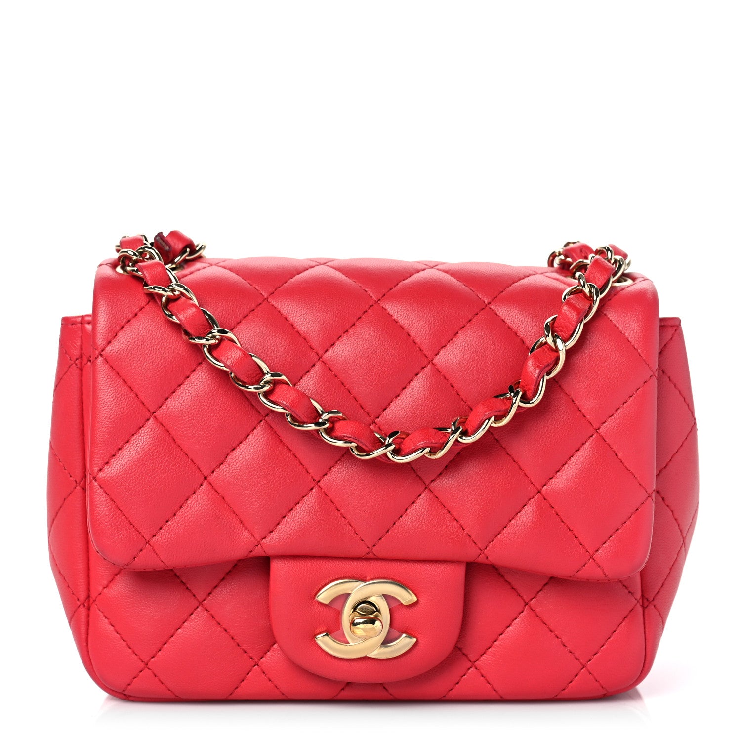 Chanel Lambskin Quilted Mini Square Flap Pink 1 of 8