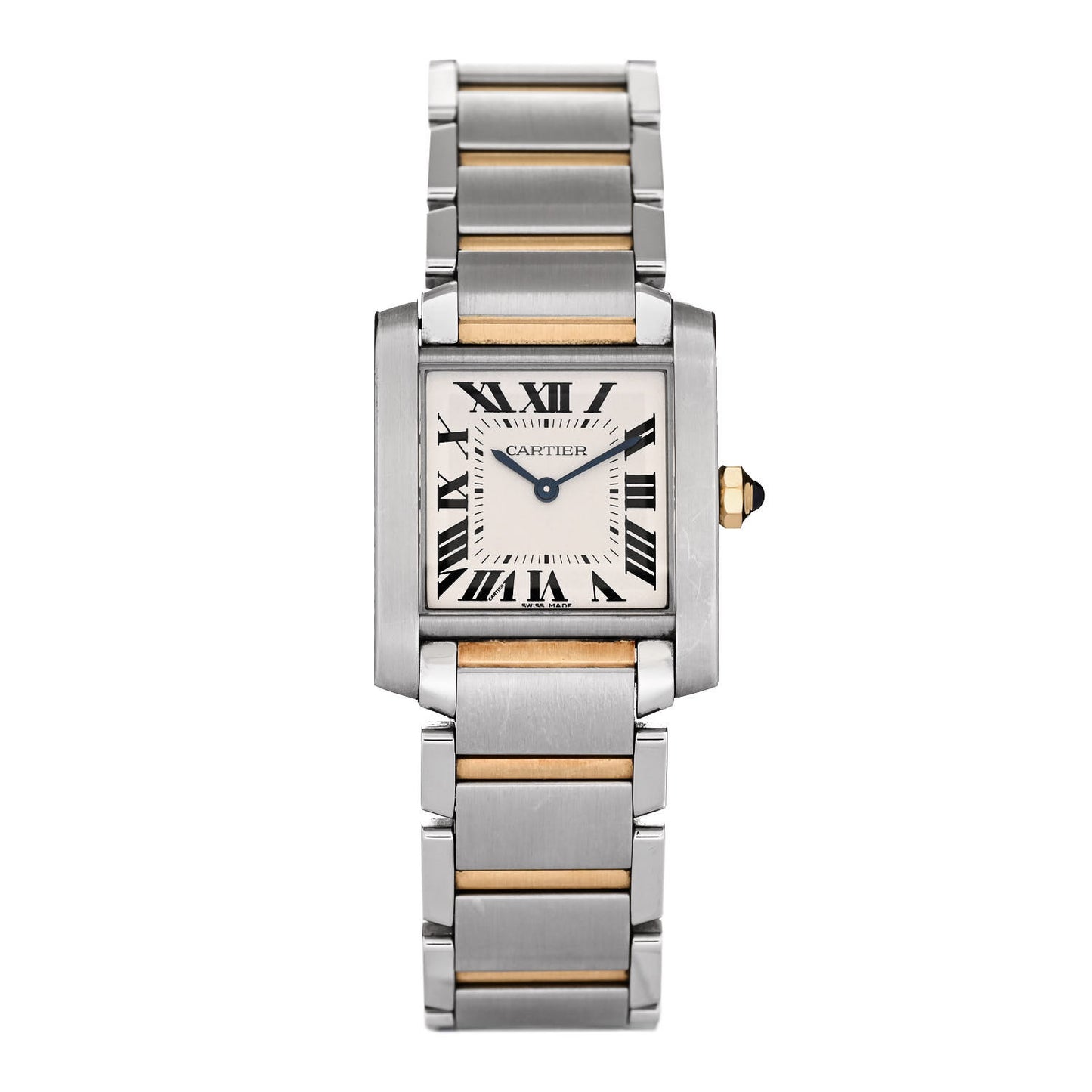 Stainless Steel 18K Yellow Gold 25mm Tank Francaise Quartz Watch