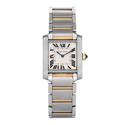 Cartier Stainless Steel 18K Yellow Gold 25mm Tank Francaise Quartz Watch 1 of 5