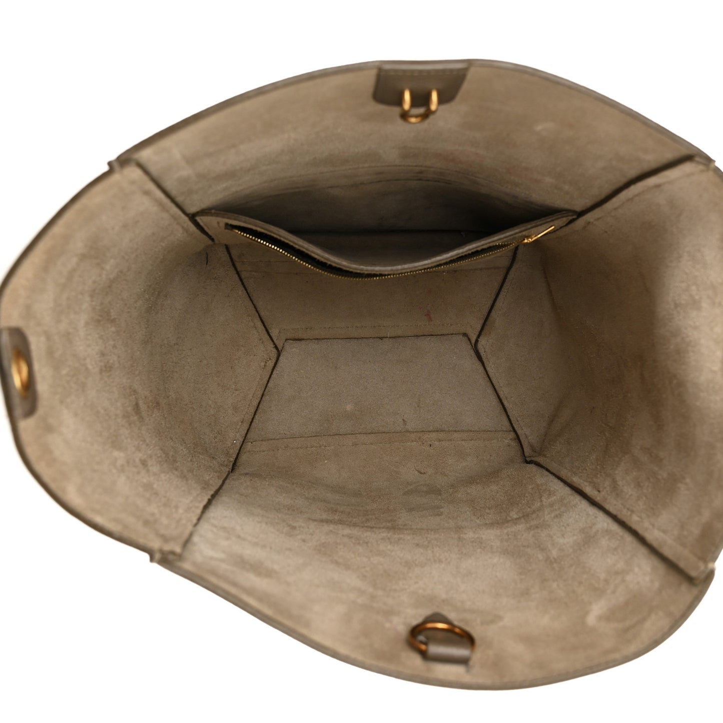 Soft Grained Calfskin Sangle Bucket Bag Taupe