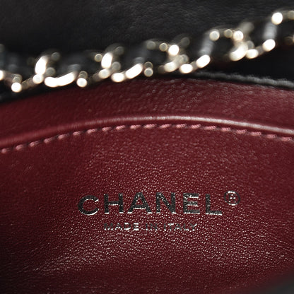 Chanel Lambskin Patent Mini Camellia Flap Black 6 of 8