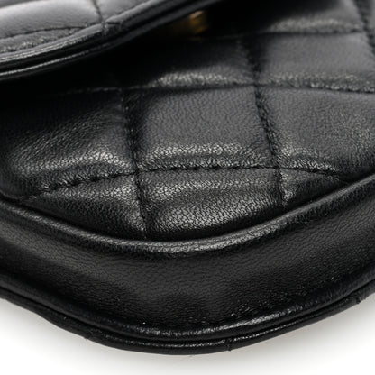 Chanel Lambskin Quilted Pearl Crush Waist Bag Black 9 of 10