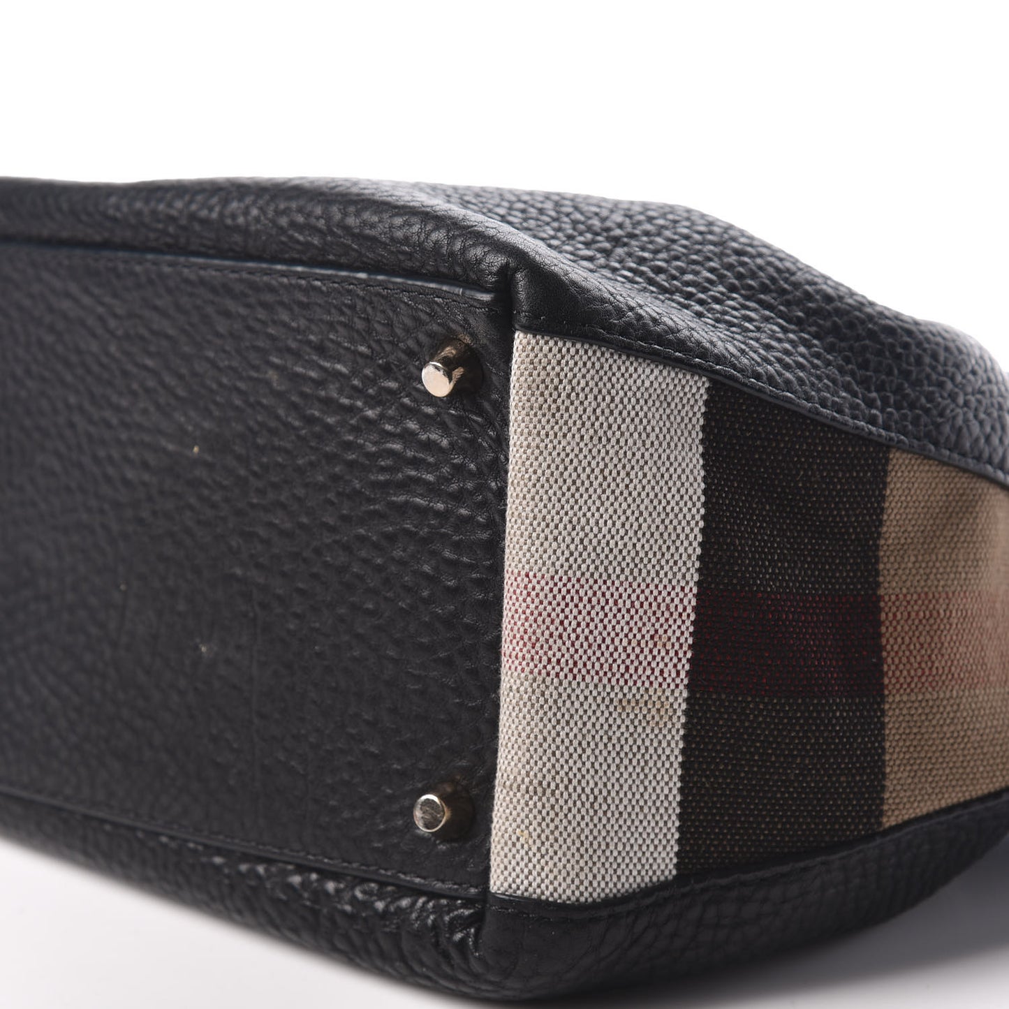 Grainy Calfskin House Check Small Maidstone Black