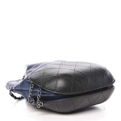 Chanel Calfskin Quilted Small Gabrielle Bucket Navy Blue Black 4 of 9