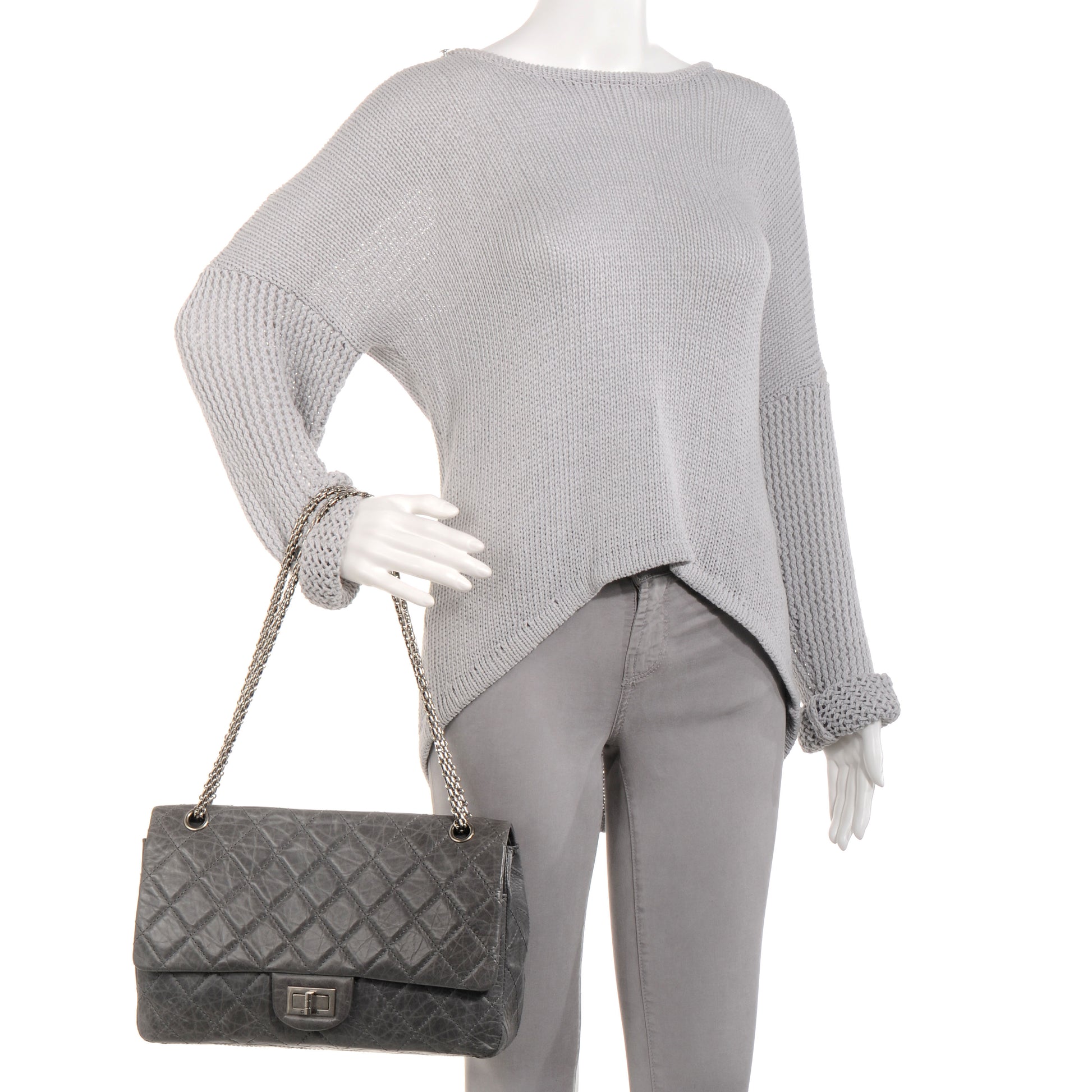 Chanel Aged Calfskin 50th Anniversary 2.55 Reissue 227 Flap Grey 2 of 10