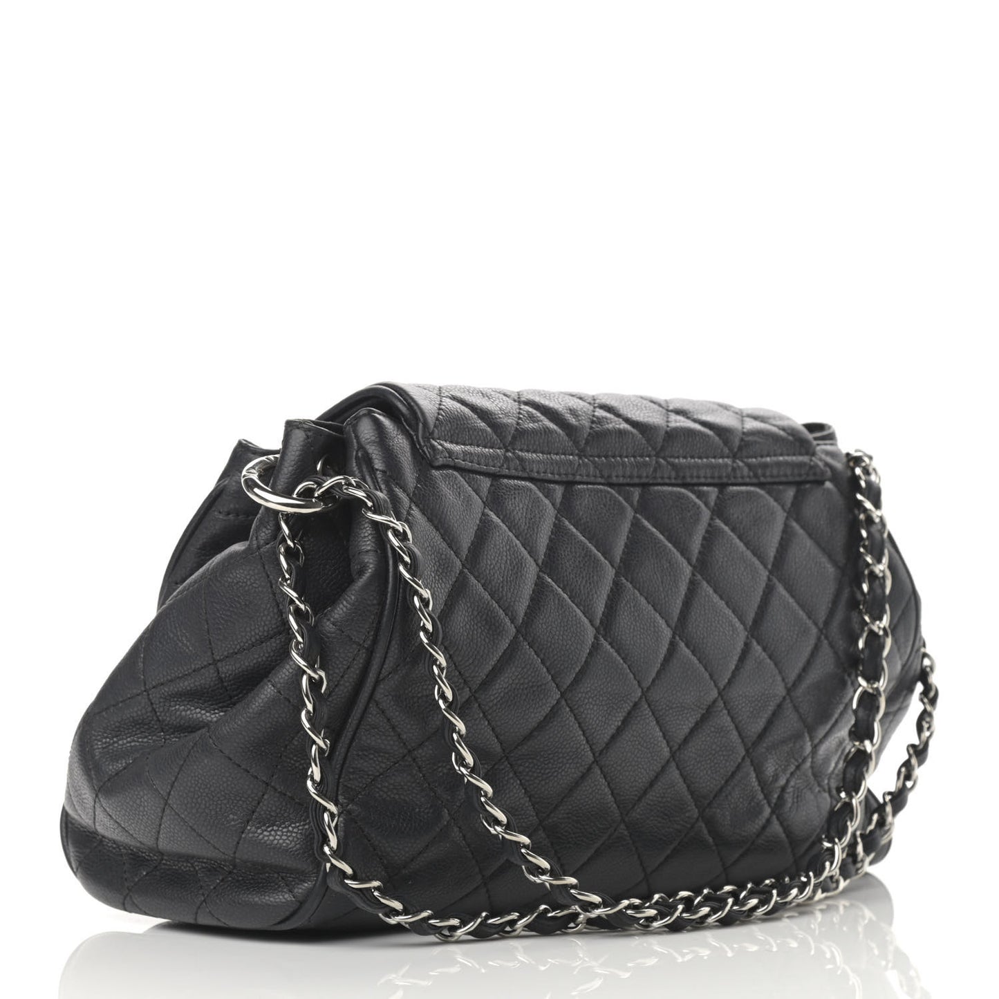 Caviar Quilted Timeless Accordion Flap Black