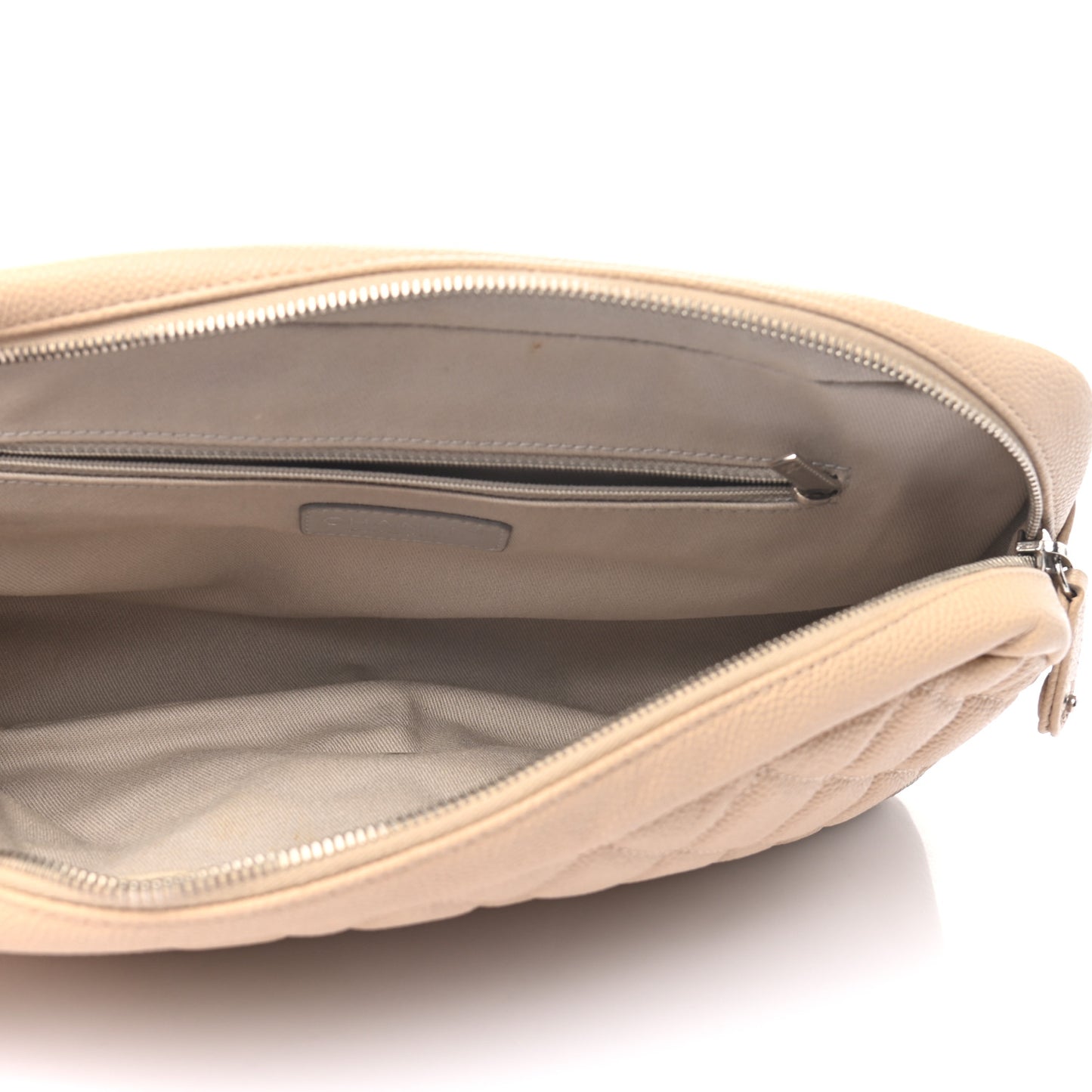 Caviar Quilted Jumbo Easy Flap Beige