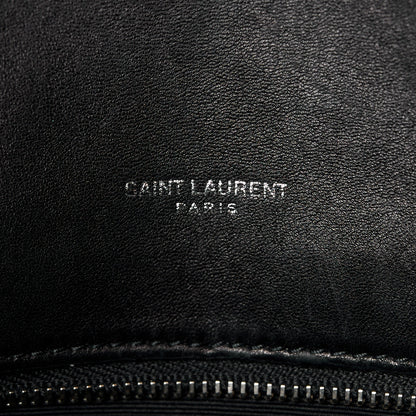 Saint Laurent Lambskin Quilted Medium Loulou Puffer Monogram Chain Satchel Black 7 of 12