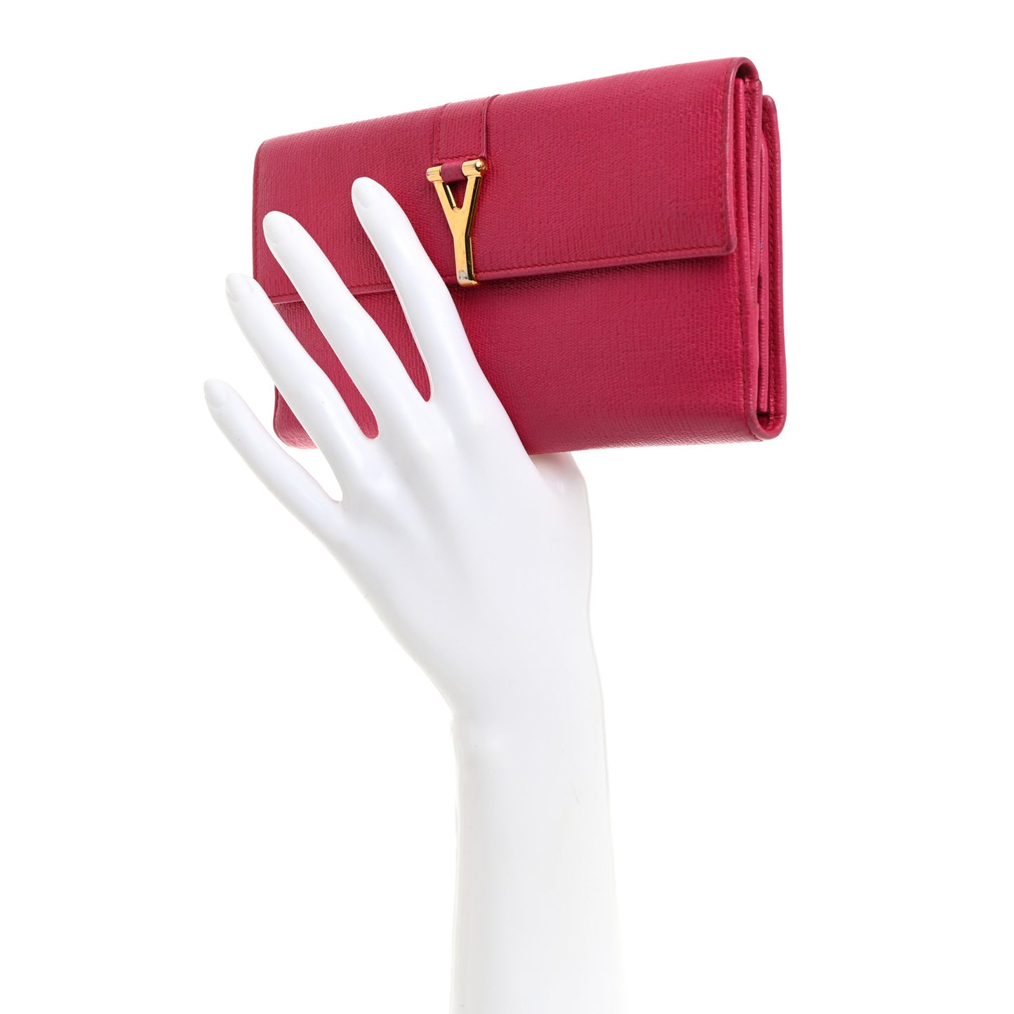 Calfskin Classic Y Ligne Wallet Fuchsia