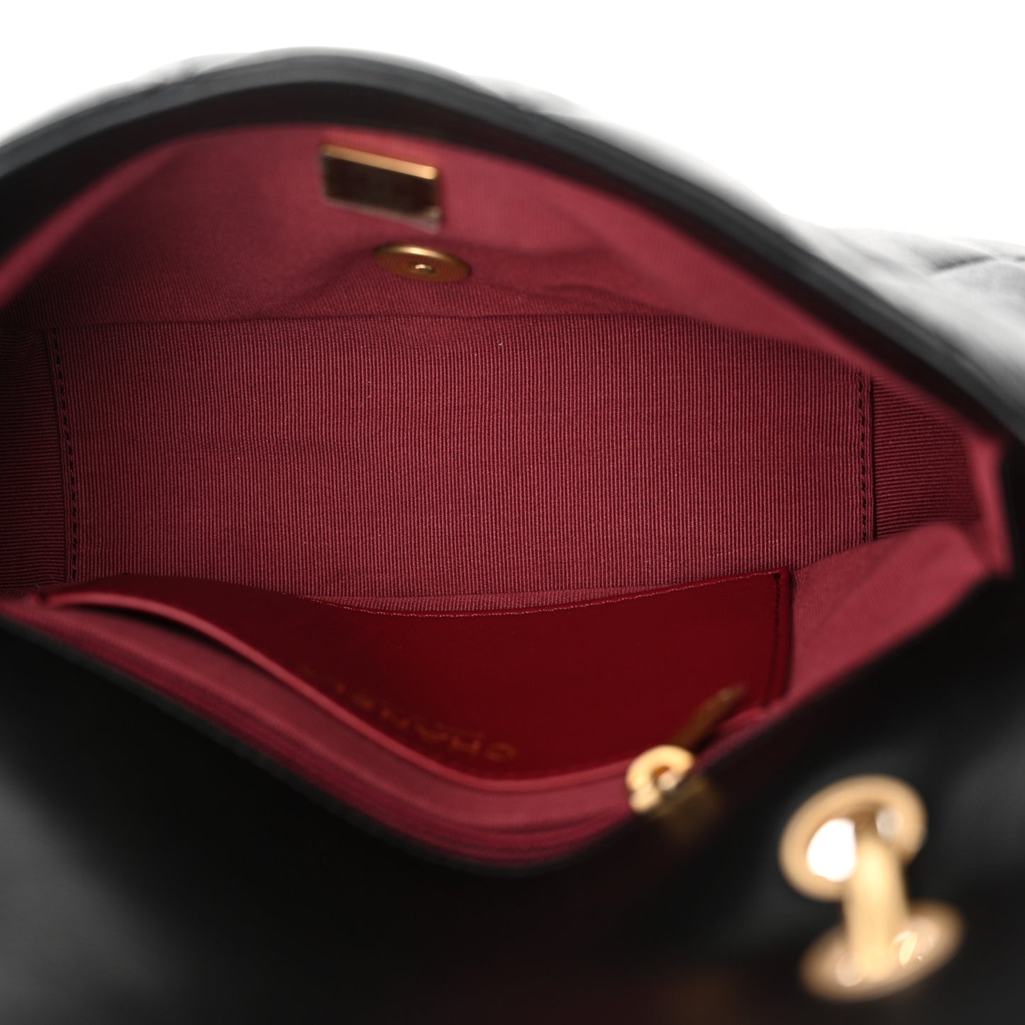 Lambskin Quilted Top Handle Flap Black