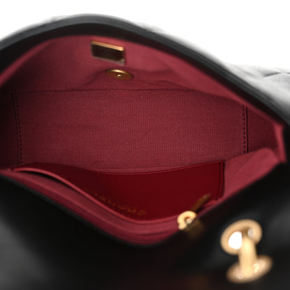 Chanel Lambskin Quilted Top Handle Flap Black 5 of 11