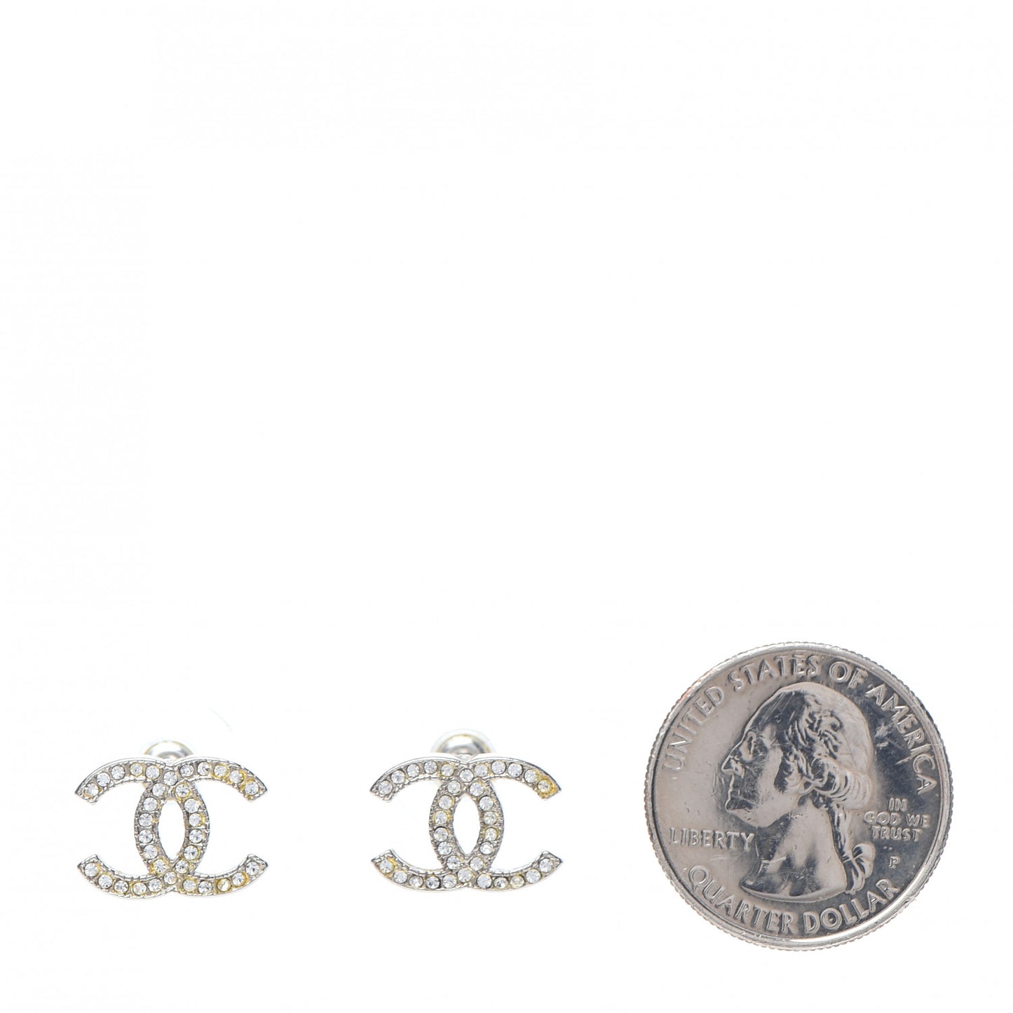 Crystal CC Earrings Silver