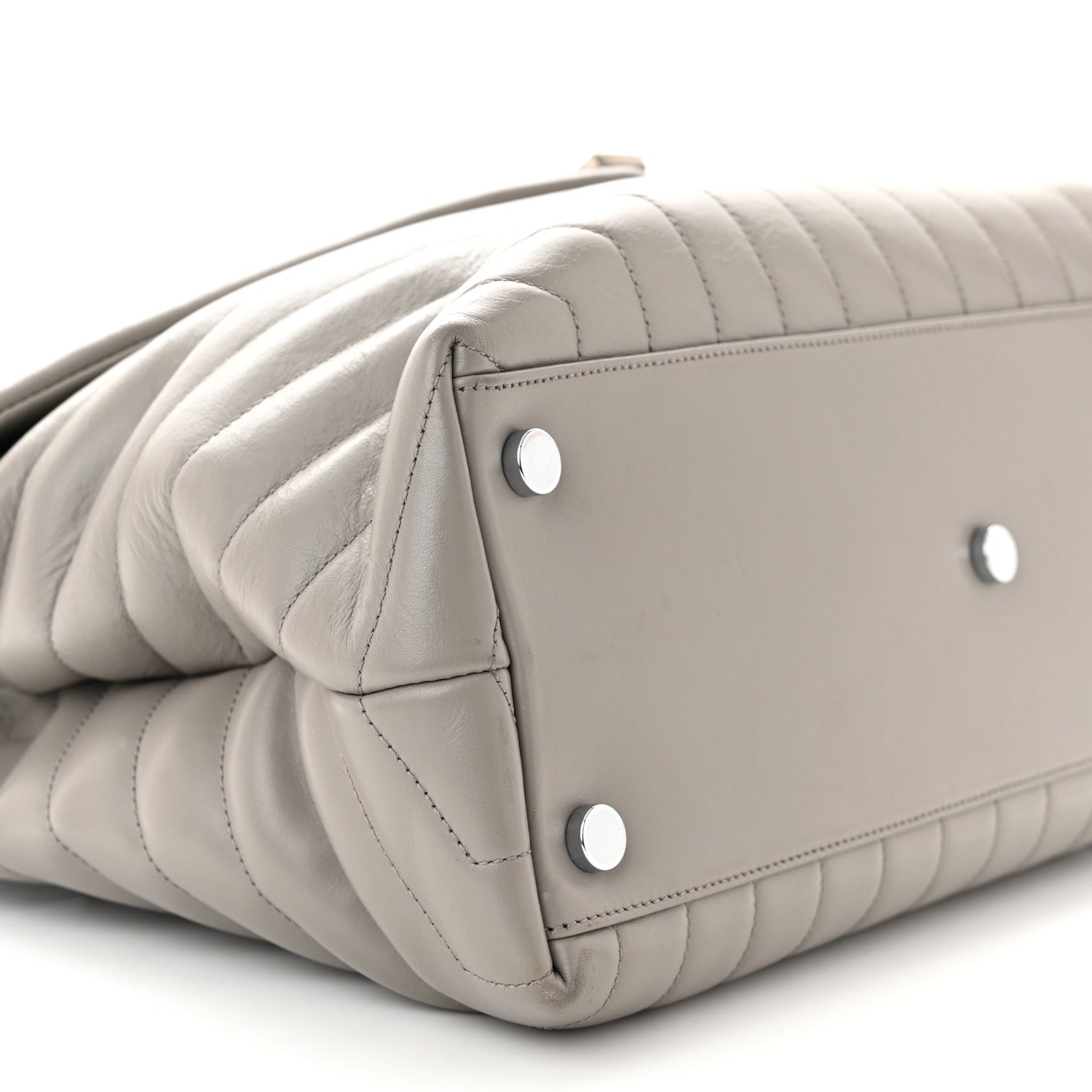Saint Laurent Calfskin Y Quilted Monogram Large Loulou Chain Satchel Light Grey 9 of 14