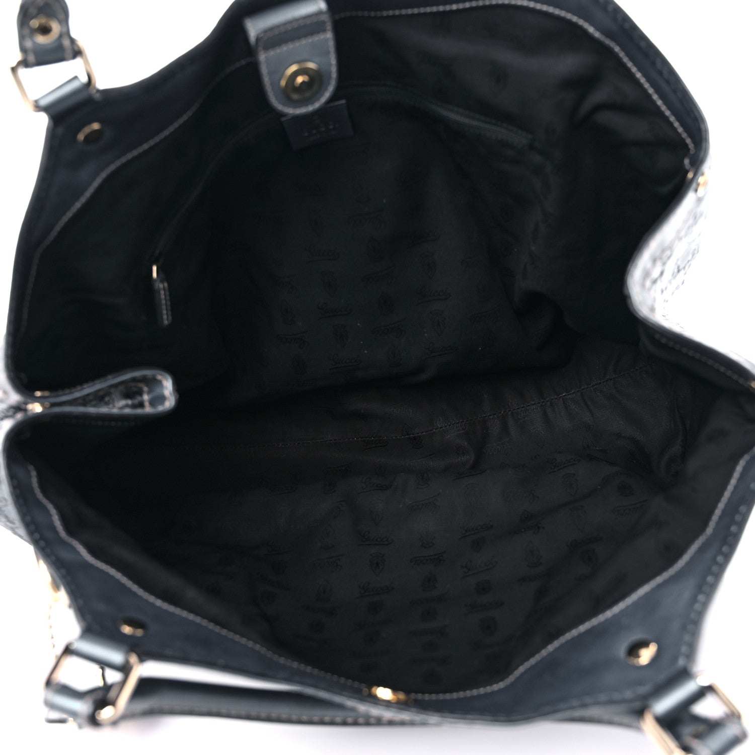 Gucci Metallic Guccissima Large Sukey Tote Blue 5 of 16