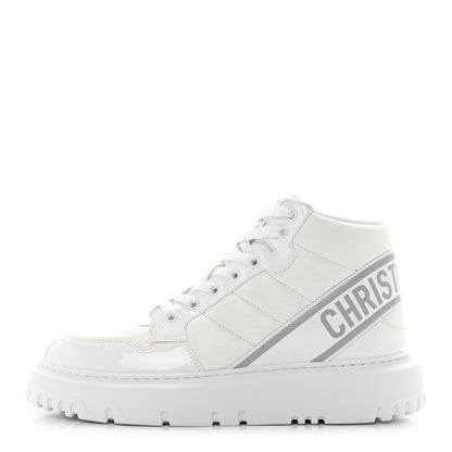 Christian Dior Nylon Fabric Womens D-Player High Top Sneakers 39.5 White Grey 1 of 9