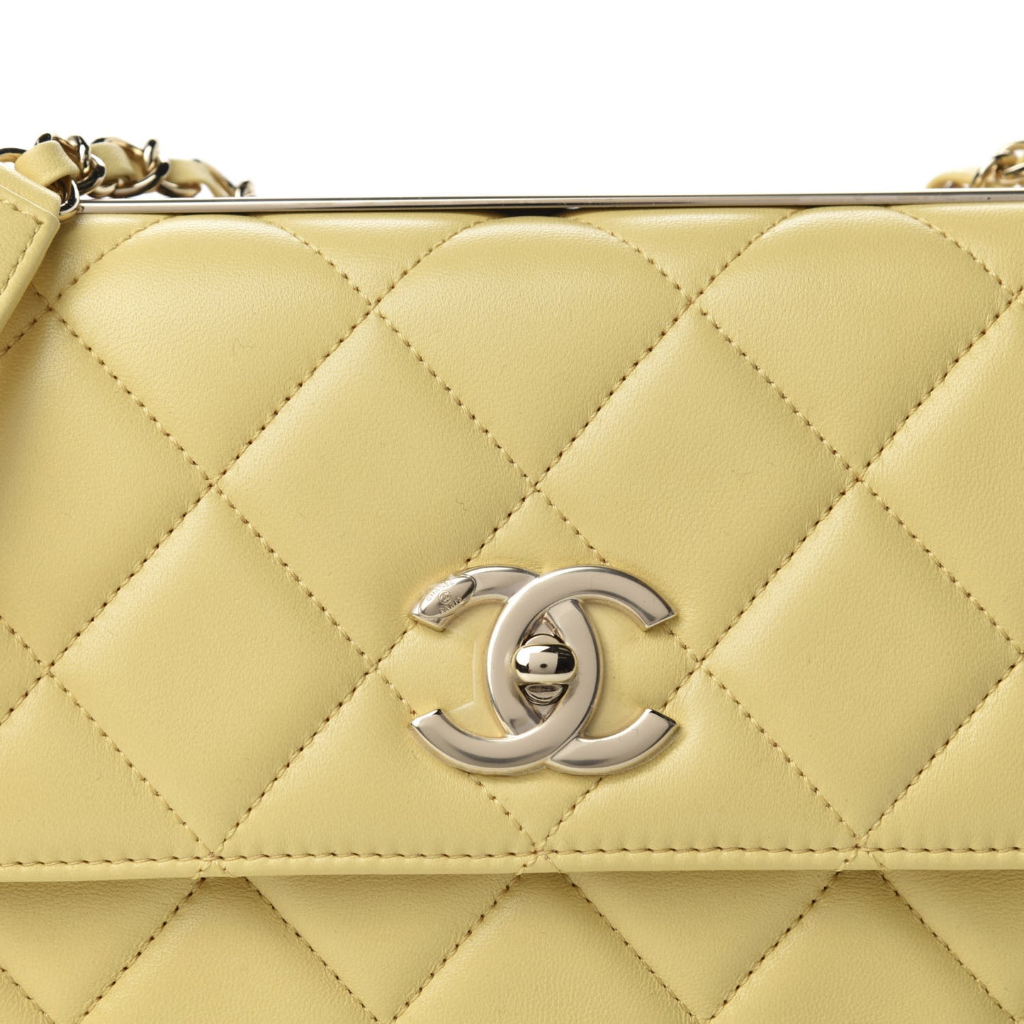 Lambskin Quilted Medium Trendy CC Flap Yellow