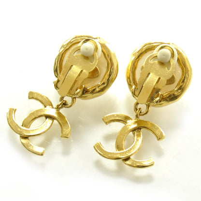 Chanel Pearl CC Dangle Clip On Earrings Gold 2 of 5