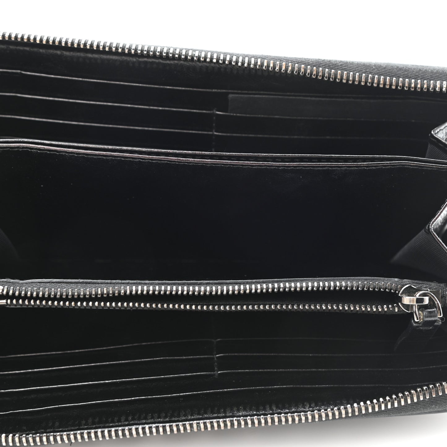 Craquele Calfskin Rockstud Zip Around Wallet Black