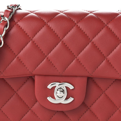 Chanel Lambskin Quilted Mini Rectangular Flap Red 10 of 11
