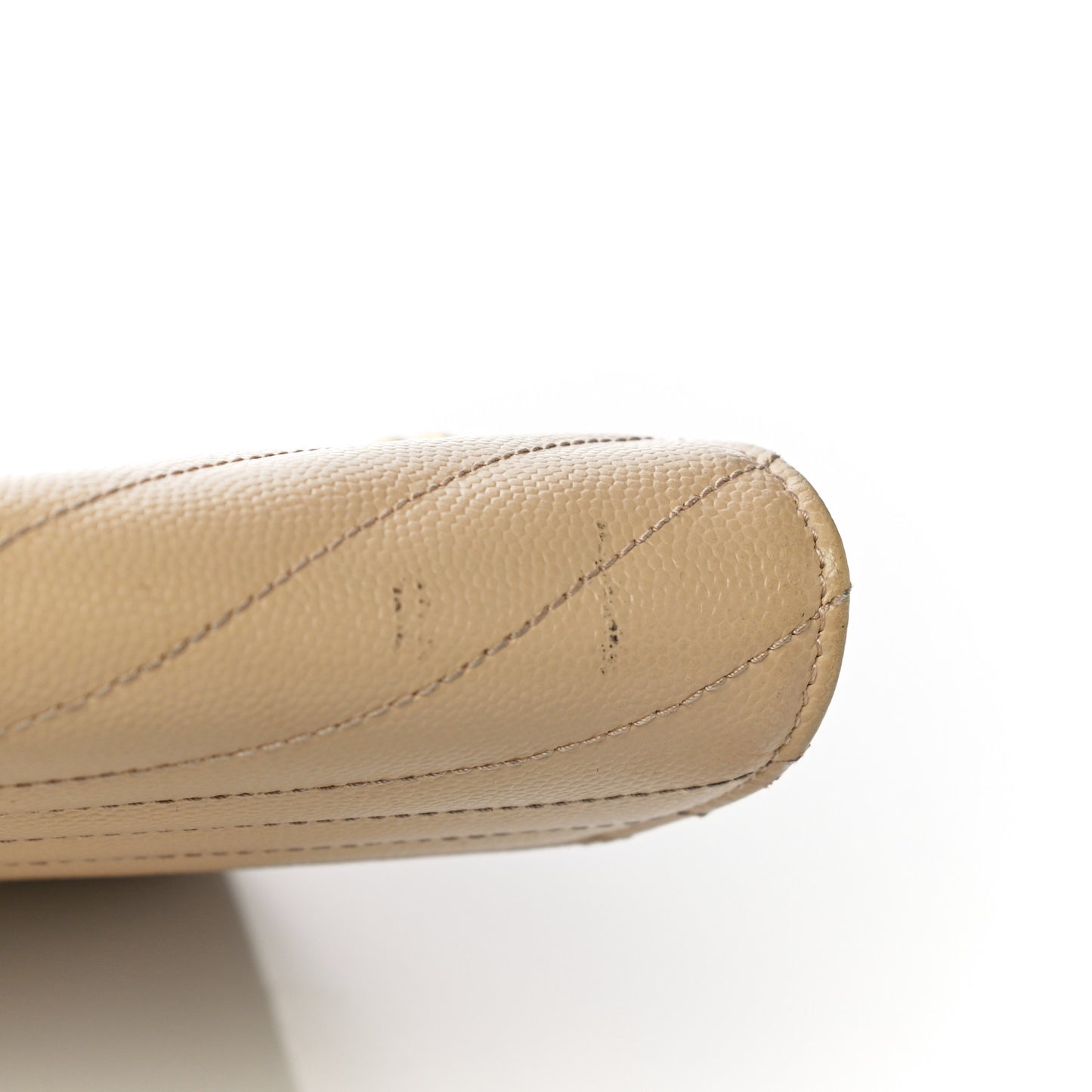 Grain De Poudre Matelasse Chevron Monogram Chain Wallet Dark Latte