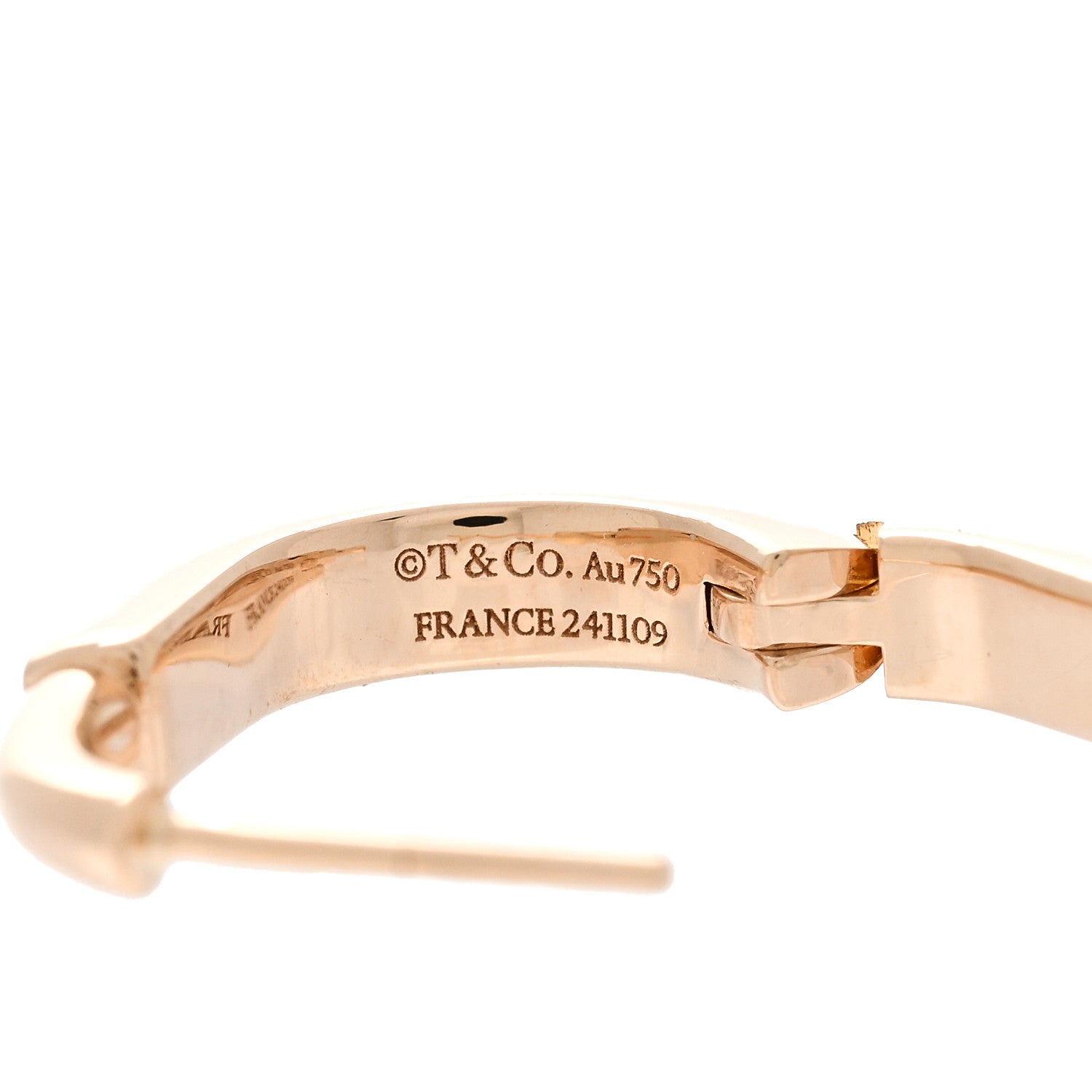 Tiffany 18K Rose Gold Small Lock Earrings 4 of 5