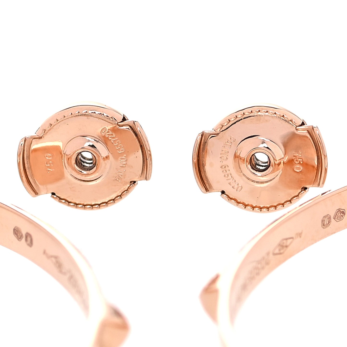 18K Rose Gold Mini Clous Hoop Earrings