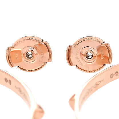 Hermes 18K Rose Gold Mini Clous Hoop Earrings 3 of 5