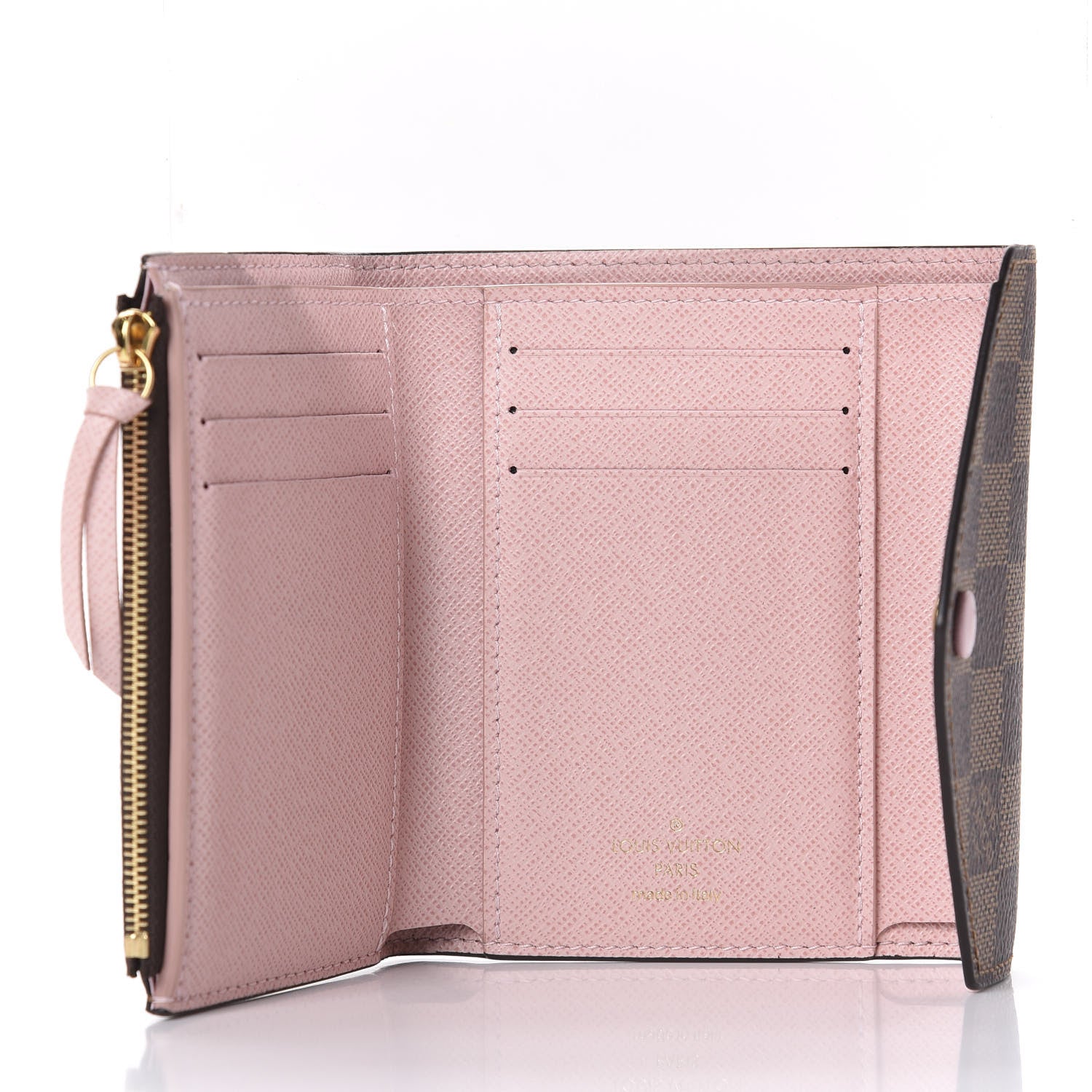 Louis Vuitton Damier Ebene Victorine Wallet Rose Ballerine 5 of 8