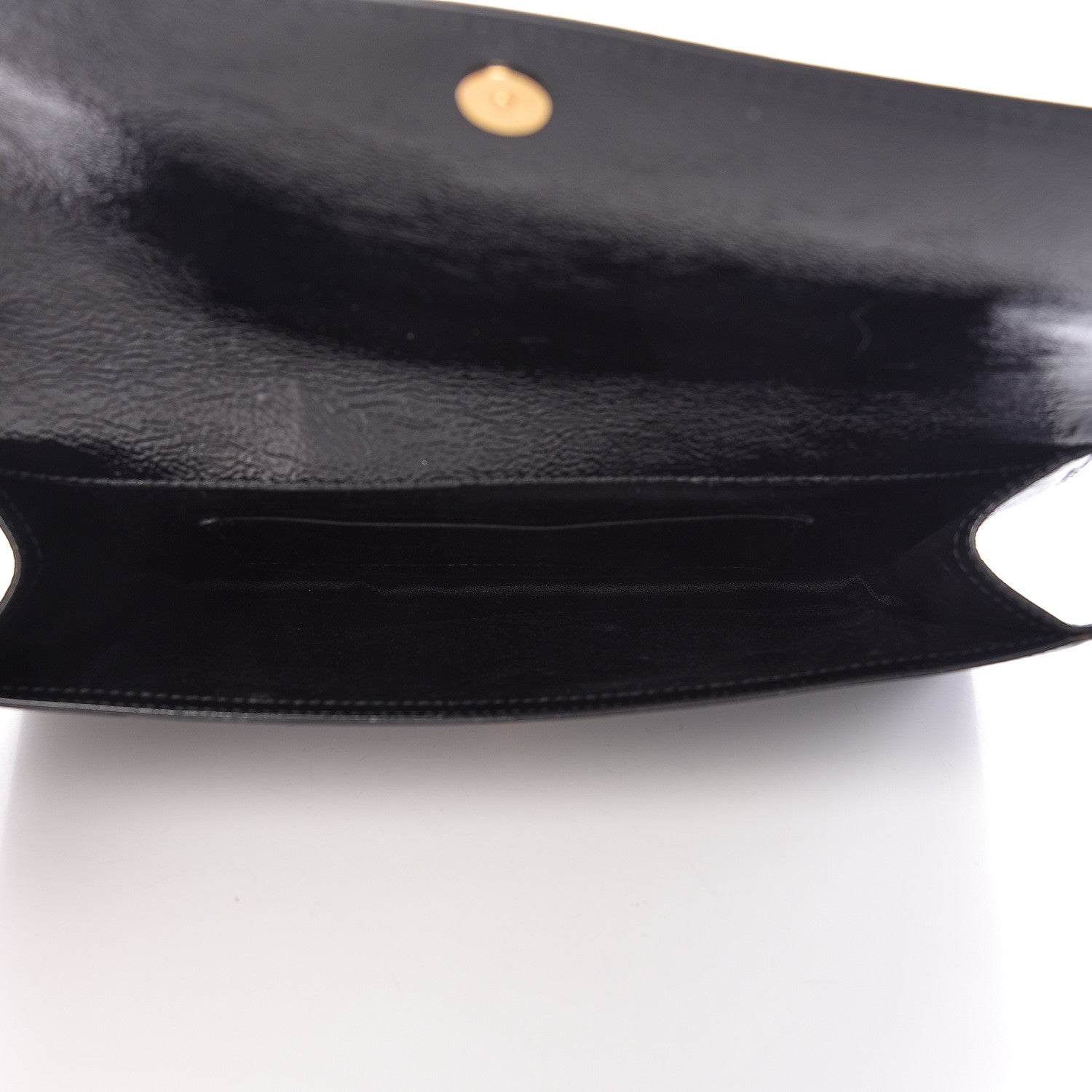 Saint Laurent Textured Patent Monogram Large Belle De Jour Clutch Black 5 of 12
