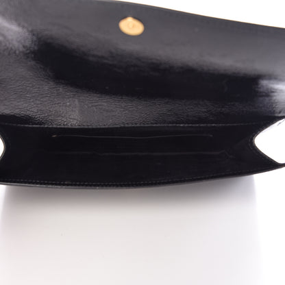Saint Laurent Textured Patent Monogram Large Belle De Jour Clutch Black 5 of 12