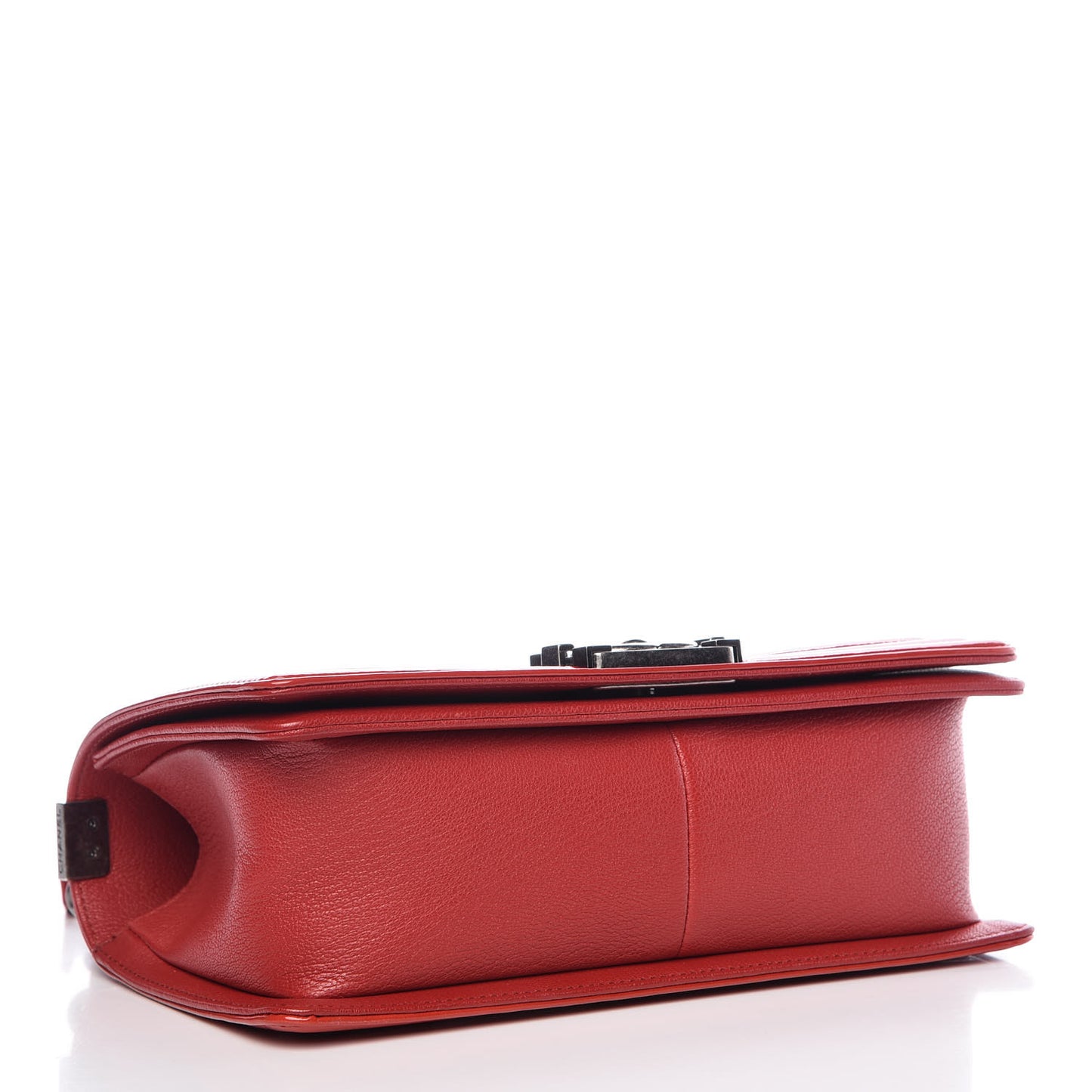 Goatskin Quilted Patent Medium Duo Boy Flap Red