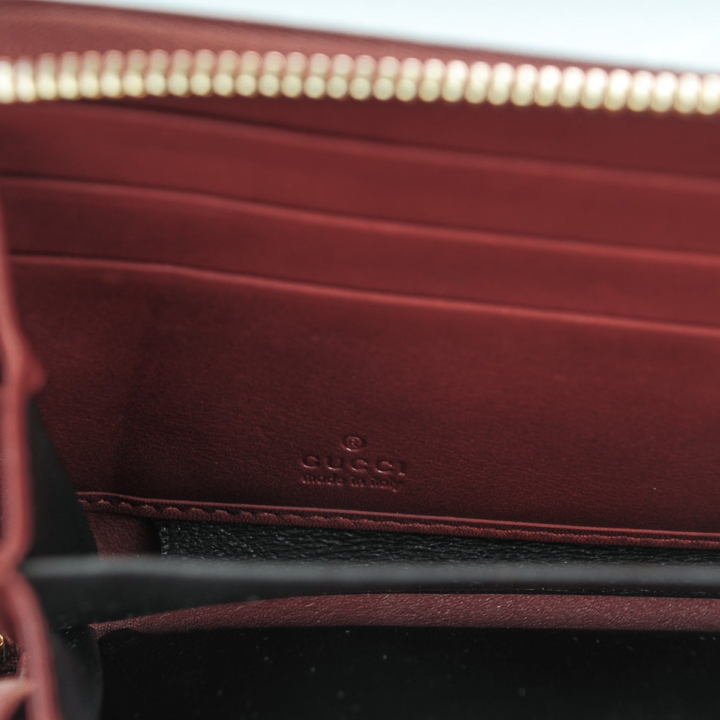Guccissima Sukey Zip Around Wallet Red