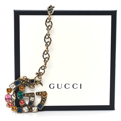 Gucci Crystal Marmont Necklace Aged Gold Multicolor 5 of 5